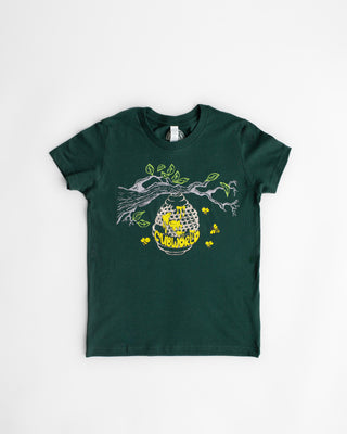 Bizzy Bee Youth Tee - Forest Green